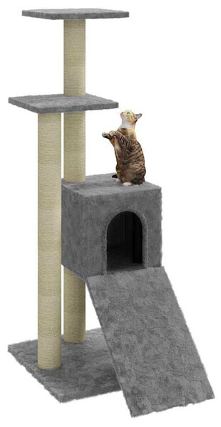 Škrabadlo pro kočky se sisalovými sloupky světle šedé 92 cm 171513