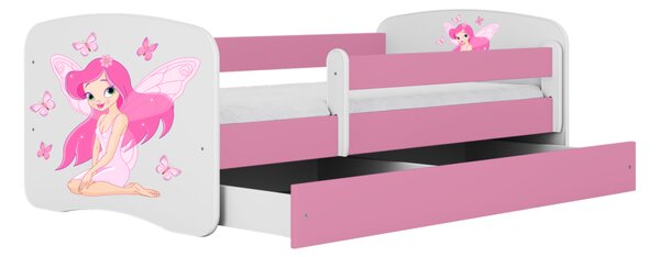 Kocot kids Dětská postel Babydreams víla s motýlky růžová, varianta 70x140, bez šuplíků, bez matrace