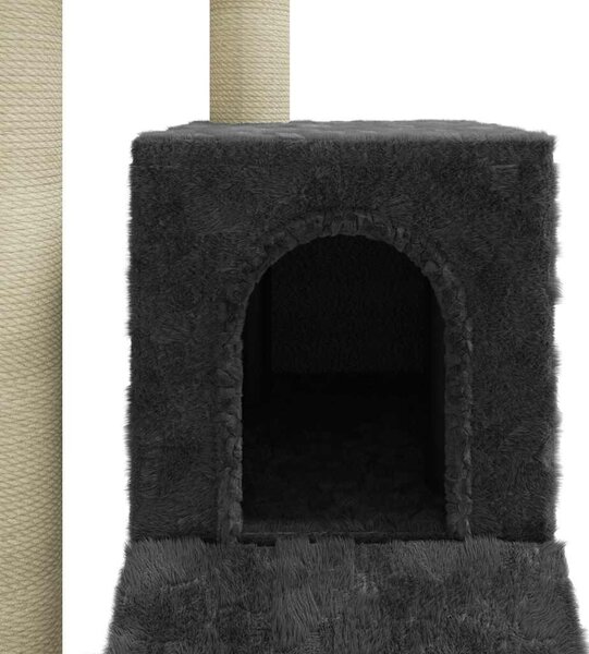 Škrabadlo pro kočky se sisalovými sloupky tmavě šedé 92 cm 171514