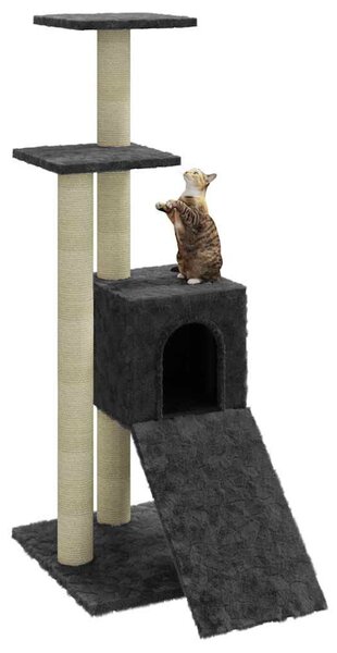 Škrabadlo pro kočky se sisalovými sloupky tmavě šedé 92 cm 171514