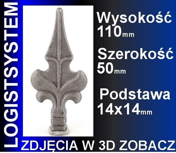LogistSystem 1 ks ozdobná kovová mřížka 110 x 50 mm (V x Š) / 14 x 14 dekorace na plot 40.102.01