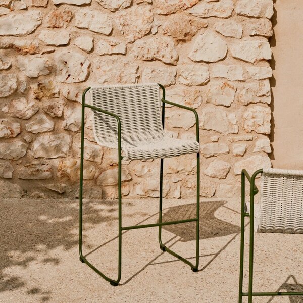 Světle šedá zahradní barová židle Kave Home Maurina 74,5 cm