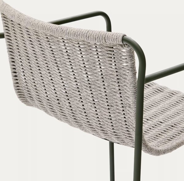 Světle šedá zahradní barová židle Kave Home Maurina 74,5 cm