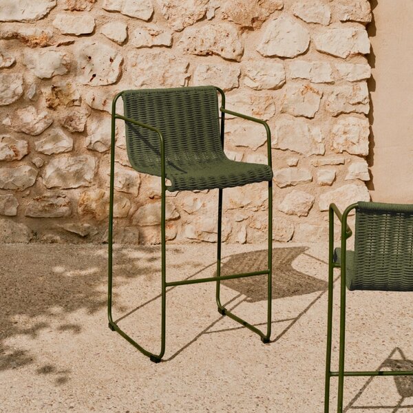 Zelená zahradní barová židle Kave Home Maurina 74,5 cm