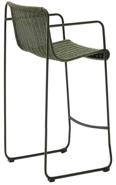 Zelená zahradní barová židle Kave Home Maurina 74,5 cm