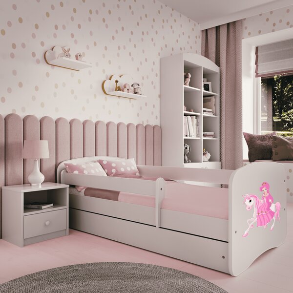 Kocot kids Dětská postel Babydreams princezna na koni bílá, varianta 70x140, bez šuplíků, bez matrace