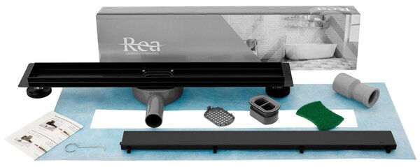 REA - Lineární odtokový žlab Neo Pro 2v1, 50 - černá