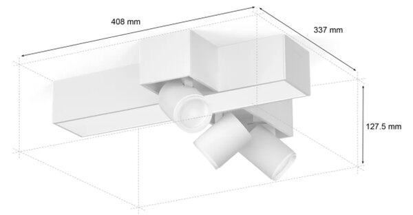 Philips HUE White and color ambiance 8720169318731 Centris stropní svítidlo LED/3-spot LED 25W + 3xGU10 4,2W 2000-6500K+RGB bílá