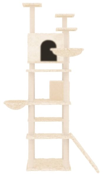 Škrabadlo pro kočky se sisalovými sloupky krémové 191 cm 171594