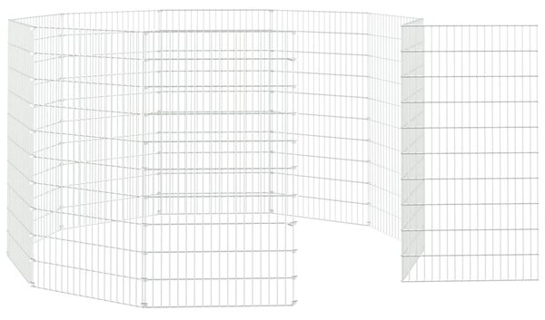 Ohrádka pro zvířata 10 panelů 54 x 100 cm pozinkované železo 171583
