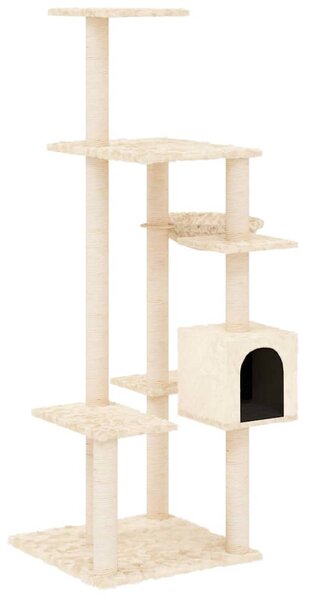 Škrabadlo pro kočky se sisalovými sloupky krémové 142 cm 171591