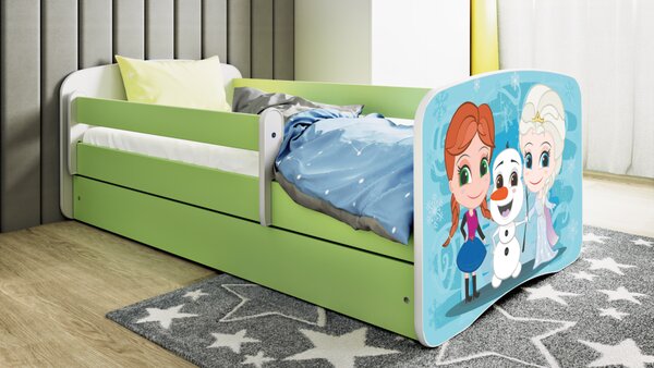 Kocot kids Dětská postel Babydreams Ledové království zelená, varianta 70x140, bez šuplíků, bez matrace