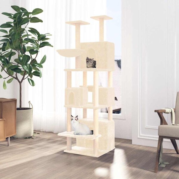 Škrabadlo pro kočky se sisalovými sloupky krémové 180 cm 171600