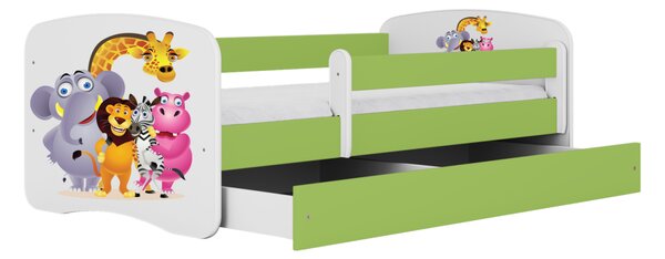 Kocot kids Dětská postel Babydreams ZOO zelená, varianta 70x140, bez šuplíků, bez matrace