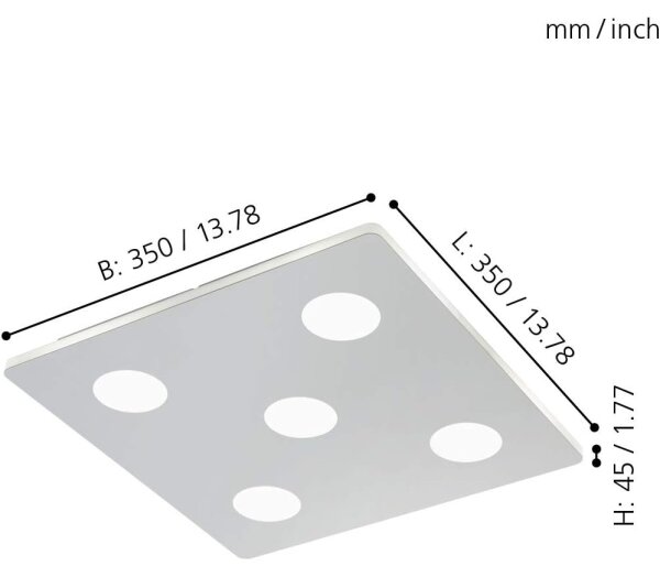 Eglo 96939 - LED Koupelnové stropní svítidlo CABUS 5xLED/4,5W/230V IP44
