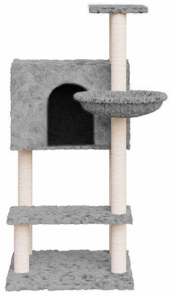 Škrabadlo pro kočky se sisalovými sloupky světle šedé 108,5 cm 171598