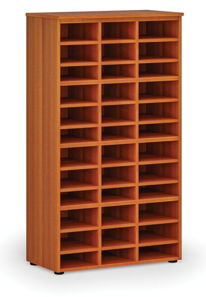 Třídicí regál PRIMO WOOD, 800 x 420 x 1434 mm, 36 přihrádek, třešeň