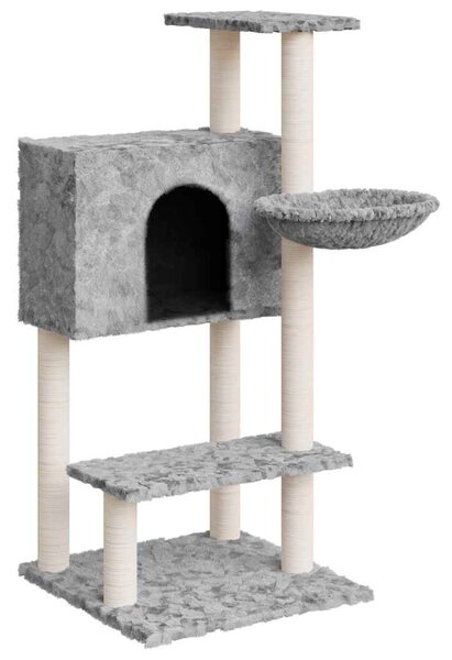 Škrabadlo pro kočky se sisalovými sloupky světle šedé 108,5 cm 171598