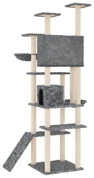 Škrabadlo pro kočky se sisalovými sloupky tmavě šedé 191 cm 171596