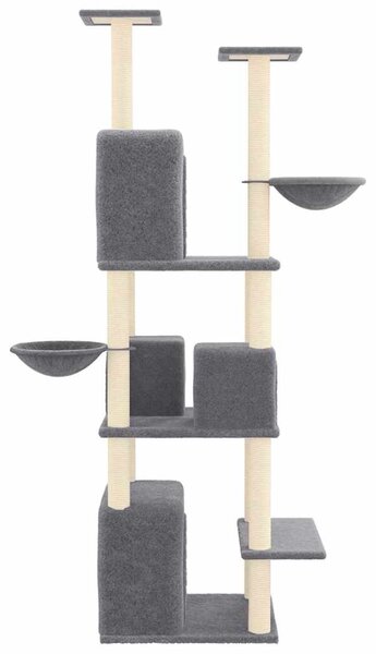 Škrabadlo pro kočky se sisalovými sloupky tmavě šedé 180 cm 171602