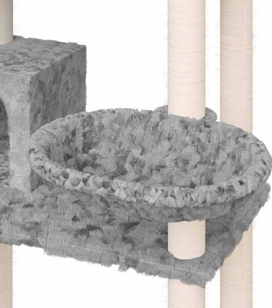 Škrabadlo pro kočky se sisalovými sloupky světle šedé 131 cm 171604