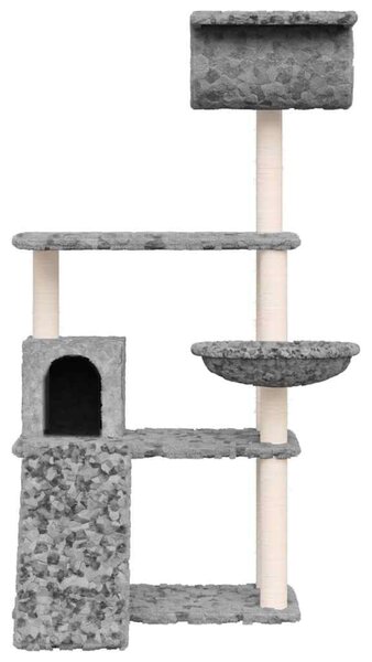 Škrabadlo pro kočky se sisalovými sloupky světle šedé 131 cm 171604