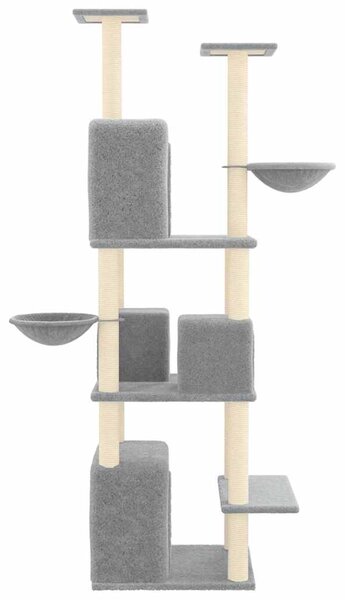 Škrabadlo pro kočky se sisalovými sloupky světle šedé 180 cm 171601
