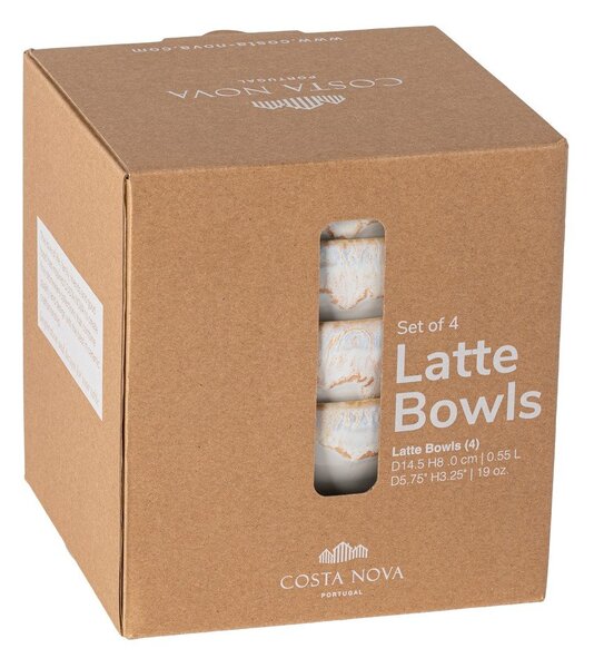 Bílé mísy v sadě 4 ks z kameniny ø 15 cm Latte – Costa Nova