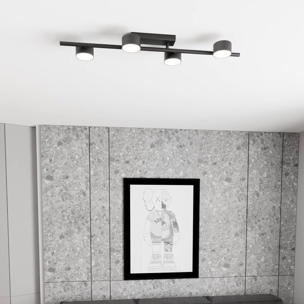 EMIBIG LIGHTING Stropní bodové světlo Bet, délka 80 cm, černé, kov, 4-bodové., stmívatelný, Černá, Obývací pokoj / jídelna, kov, Moderní