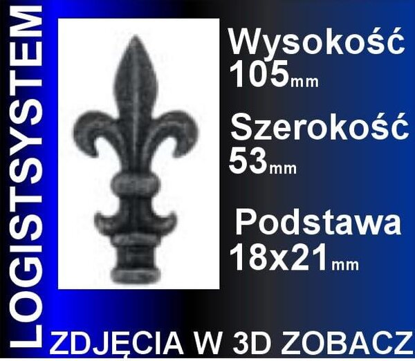 LogistSystem 1 ks ozdobná kovová mřížka 105 x 53 mm (V x Š) / 18 x 21 dekorace na plot 40.099.04