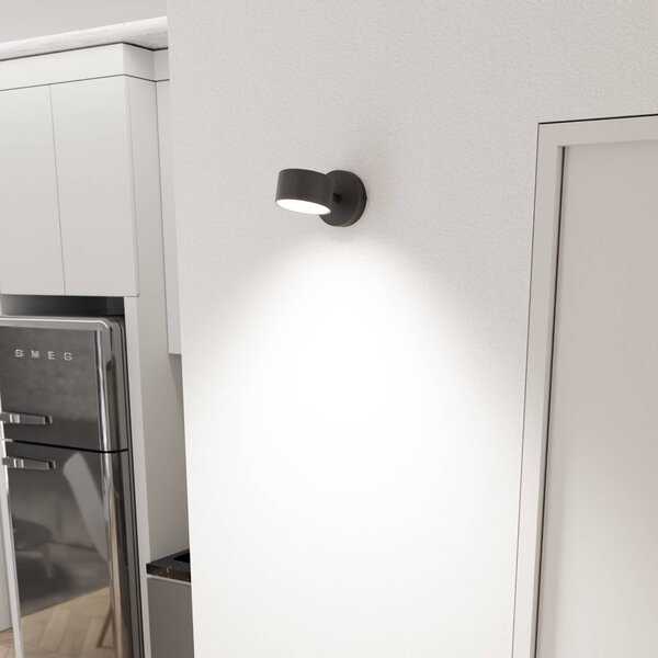 EMIBIG LIGHTING Nástěnné bodové svítidlo Sora, výsuv 15 cm, kov, stmívatelný, Černá, Obývací pokoj / jídelna, kov, Moderní