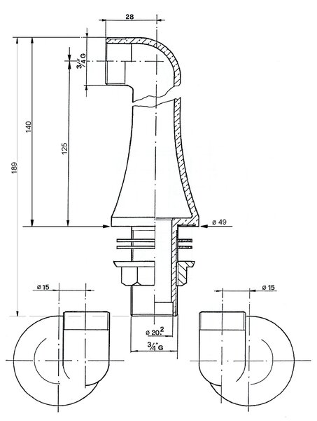 Reitano Rubinetteria Reitano Rubinetteria, ANTEA připojení pe instalaci vanové baterie na okraj vany (pár), chrom, 9851