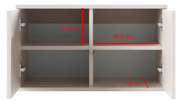 Závěsný televizní stolek Bianco - 210 cm