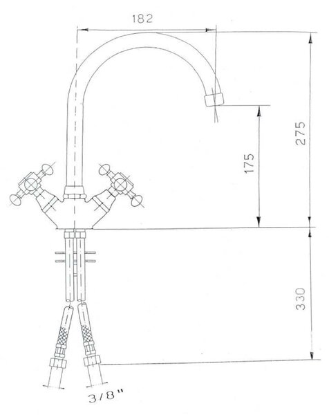 Reitano Rubinetteria Reitano Rubinetteria, ANTEA stojánková dřezová baterie, výška 275mm, bronz, 3096