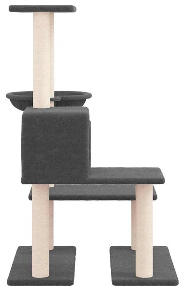 Škrabadlo pro kočky se sisalovými sloupky tmavě šedé 94,5 cm 171641