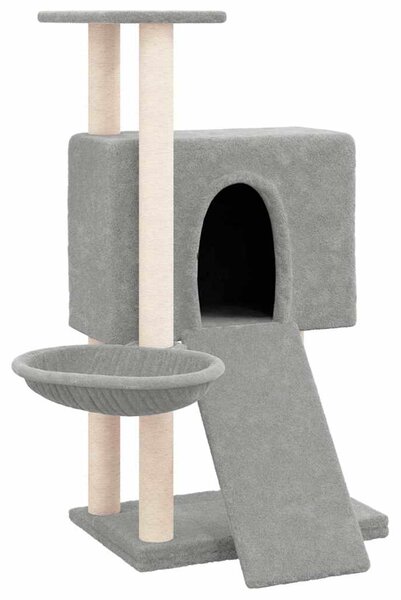Škrabadlo pro kočky se sisalovými sloupky světle šedé 96 cm 171646