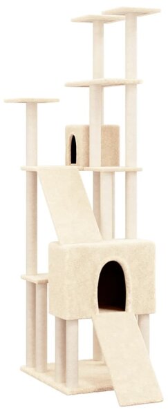 Škrabadlo pro kočky se sisalovými sloupky krémové 190 cm 171648