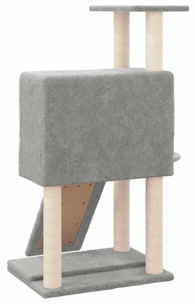 Škrabadlo pro kočky se sisalovými sloupky světle šedé 96 cm 171646