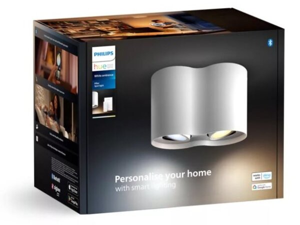 Philips Hue White Ambiance 8720169320178 Pillar povrchové bodové svítidlo 2xGU10 +SWITCH 2x 4,2W/400lm 2200-6500K bílá bluetooth