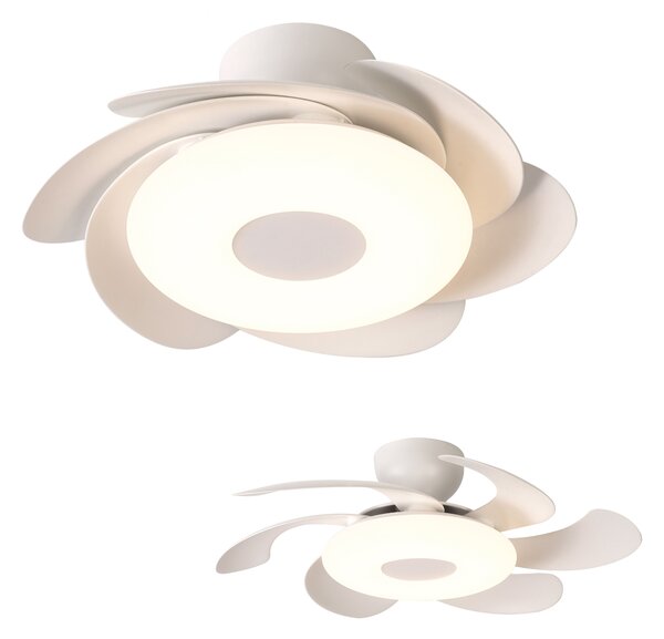 Mantra 8703 Flower, rozvinovací ventilátor se svítidlem a dálk. ovladačem, LED 24W 2700-5000K, bílá, průměr 50/79cm