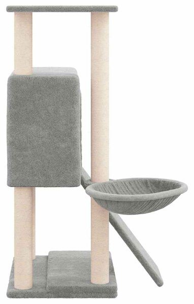 Škrabadlo pro kočky se sisalovými sloupky světle šedé 96 cm 171646