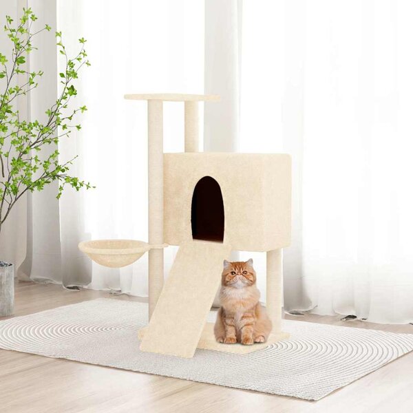Škrabadlo pro kočky se sisalovými sloupky krémové 96 cm 171645