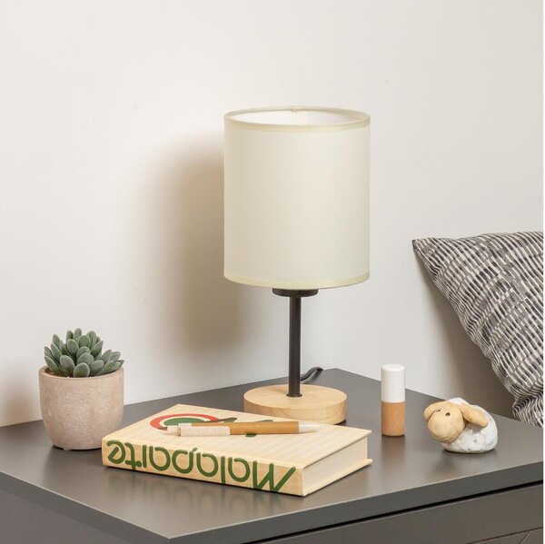 Brilagi - Stolní lampa NUBILA WOOD 1xE27/25W/230V dub/černá/krémová