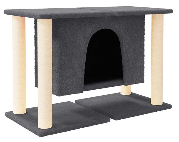 Škrabadlo pro kočky se sisalovými sloupky tmavě šedé 50 cm 171659