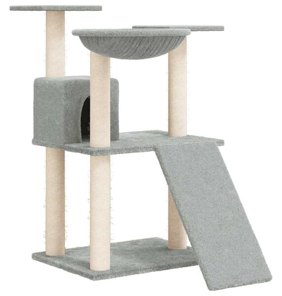 Škrabadlo pro kočky se sisalovými sloupky světle šedé 83 cm 171652