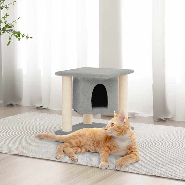 Škrabadlo pro kočky se sisalovými sloupky světle šedé 37 cm 171655