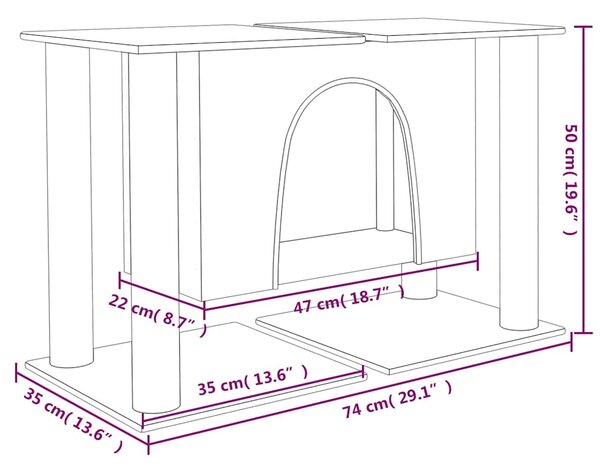 Škrabadlo pro kočky se sisalovými sloupky krémové 50 cm 171657
