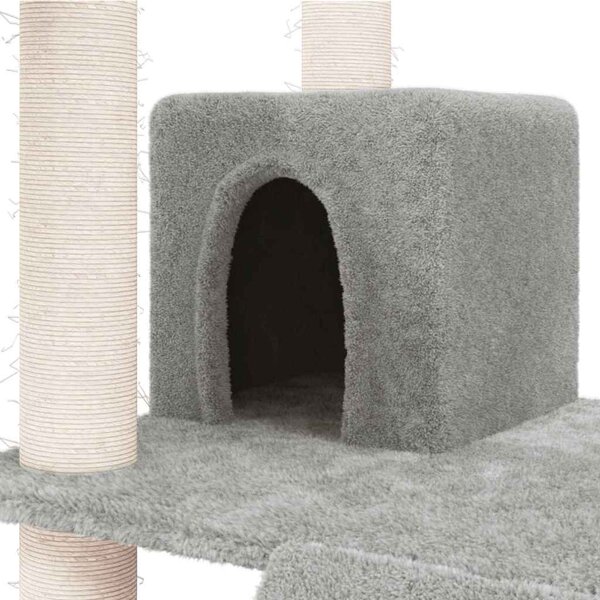 Škrabadlo pro kočky se sisalovými sloupky světle šedé 83 cm 171652