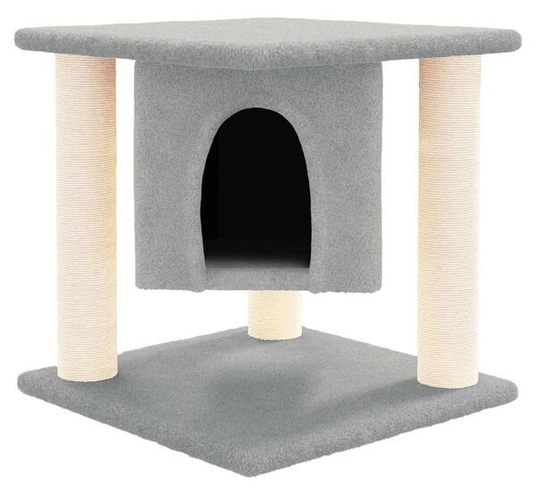 Škrabadlo pro kočky se sisalovými sloupky světle šedé 37 cm 171655