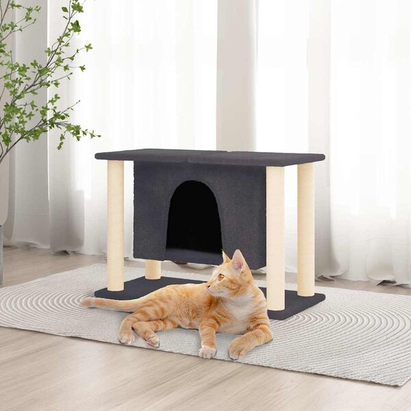 Škrabadlo pro kočky se sisalovými sloupky tmavě šedé 50 cm 171659